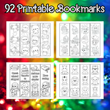 cute coloring bookmarks printable, animal bookmarks, cupcake bookmarks, student bookmarks to print