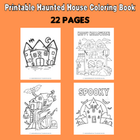 scary house coloring pages, haunted house coloring sheets, Halloween coloring book printable