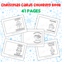 Christmas card coloring pages for kids printable pdf Merry Christmas cards to color