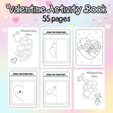Printable Valentines activity book, Valentine mazes printable, Valentine drawing worksheets, Valentine coloring pages printable