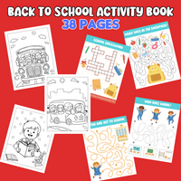 back to school activity book back to school coloring book back to school crossword back to school mazes first day of school worksheets printable pdf