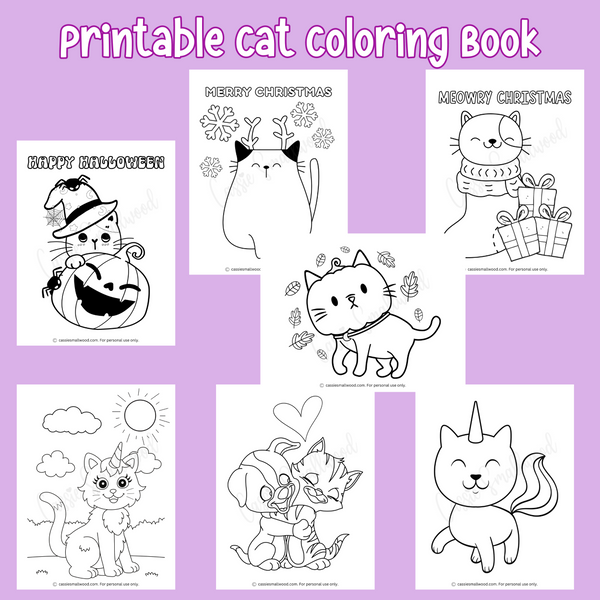Printable Cat Coloring Pages – Carrie Elle