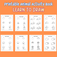 how to draw animals, learn to draw animals, animal activity book, animal coloring book