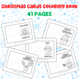 foldable coloring printable Christmas cards for kids to print out and color