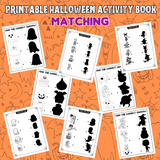 Halloween matching games Halloween shadow matching worksheets Halloween activity book printable pdf
