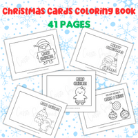 Christmas cards coloring book printable pdf Christmas cards to color for kids