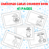 Christmas cards coloring book printable pdf Christmas cards to color for kids