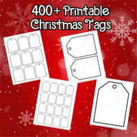 blank Christmas tag templates in small, medium and large