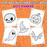 Halloween dot marker worksheets Halloween activity sheets for kids Halloween activity book printable pdf