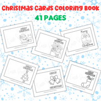 Christmas card coloring sheets printable pdf Merry Christmas cards to color