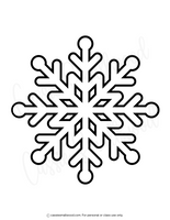 Black snowflake outline on a white background