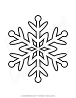 Black snowflake outline on a white background