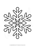 Black snowflake outline on a white background