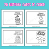 printable birthday card coloring sheets for kids pdf, easy happy birthday coloring pages preschool