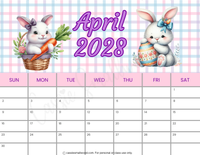 April 2028 calendar printable pdf cute 2028 monthly calendar horizontal