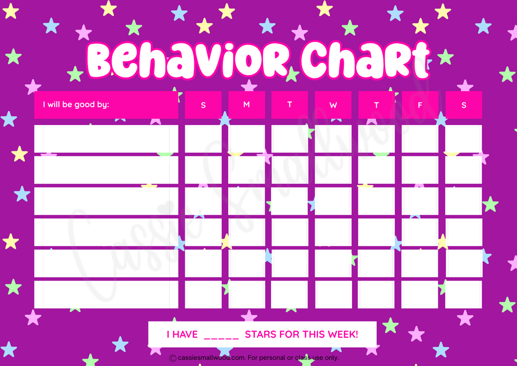 Printable Behavior Charts For Kids (10 Behavior Trackers) – Cassie ...