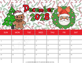 Printable December 2028 wall calendar pdf, cute 2028 monthly calendar colorful landscape