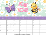 Printable May 2028 calendar pdf, cute 2028 monthly calendar school
