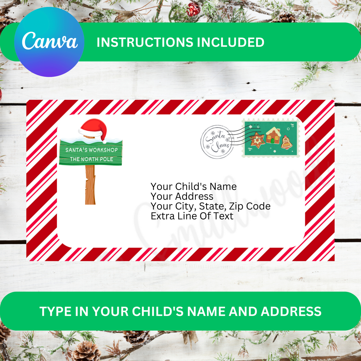 Editable Santa Claus Letter Envelope Template Cassie Smallwood