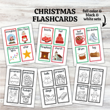 cute Christmas flashcards for kids printable pdf, ESL Christmas vocabulary flashcards printable, Christmas vocab flashcards paper homemade, school black and white Christmas flash cards coloring pages, visual learning Christmas vocabulary cards Montessori, classroom preschool Christmas flashcards pdf, educational printable kindergarten Christmas flashcards pdf for studying communication language speech easy baby