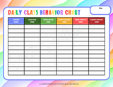 printable classroom daily behavior chart pdf, teacher behavior chart for students, kids behavior tracker printable pdf