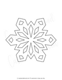 Black snowflake pattern on a white background