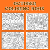 cute printable October coloring sheets pdf, October coloring pages for kids, halloween coloring pages easy, fall coloring sheets simple