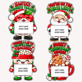 cute printable Christmas gift card holders pdf, holiday gift card holder template, paper gift card holders diy, teacher Christmas gift card holder, Santa Claus gift card holder, Thanks A Latte Teacher gift card holder christmas