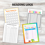Cute printable reading logs pdf, elementary reading log template printable pdf, classroom reading log for kids printable pdf, kindergarten reading log, 1st grade reading log, 2nd grade reading log, 3rd grade reading log, 4th grade reading log, student reading log homeschool, daily reading log, weekly reading log, monthly reading log, summer reading log