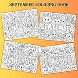 cute September coloring pages for kids printable pdf, cute fall coloring sheets for kids, fun autumn coloring pages, printable fall activities for children