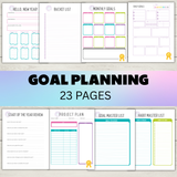 23 pages goal planner pdf printable planner pages cute, aesthetic goal setting planner printable template monthly weekly, goal tracker printable, downloadable life planner long term goals planning