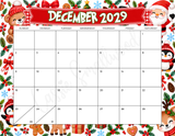 cute December 2029 calendar printable pdf, blank 2029 monthly calendar template, no holidays 2029 wall calendar, empty 2029 yearly calendar