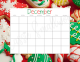 printable blank monthly calendar template pdf cute December blank calendar, 12 month printable calendar blank pages, empty calendar template cute