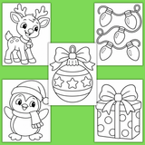 Easy Christmas Coloring Pages For Toddlers, simple Christmas coloring sheets preschool, bold Christmas pictures to color kindergarten, easy Rudolph coloring page, easy reindeer coloring page, easy Christmas lights coloring page, easy Christmas ornament coloring page, easy Christmas gift coloring page, easy penguin coloring page