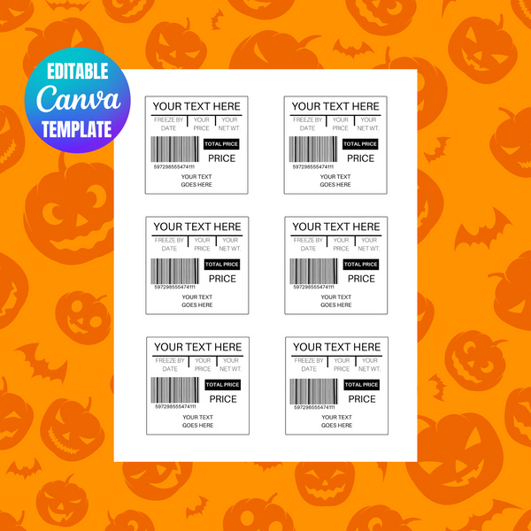 Editable Halloween Meat Stickers Template