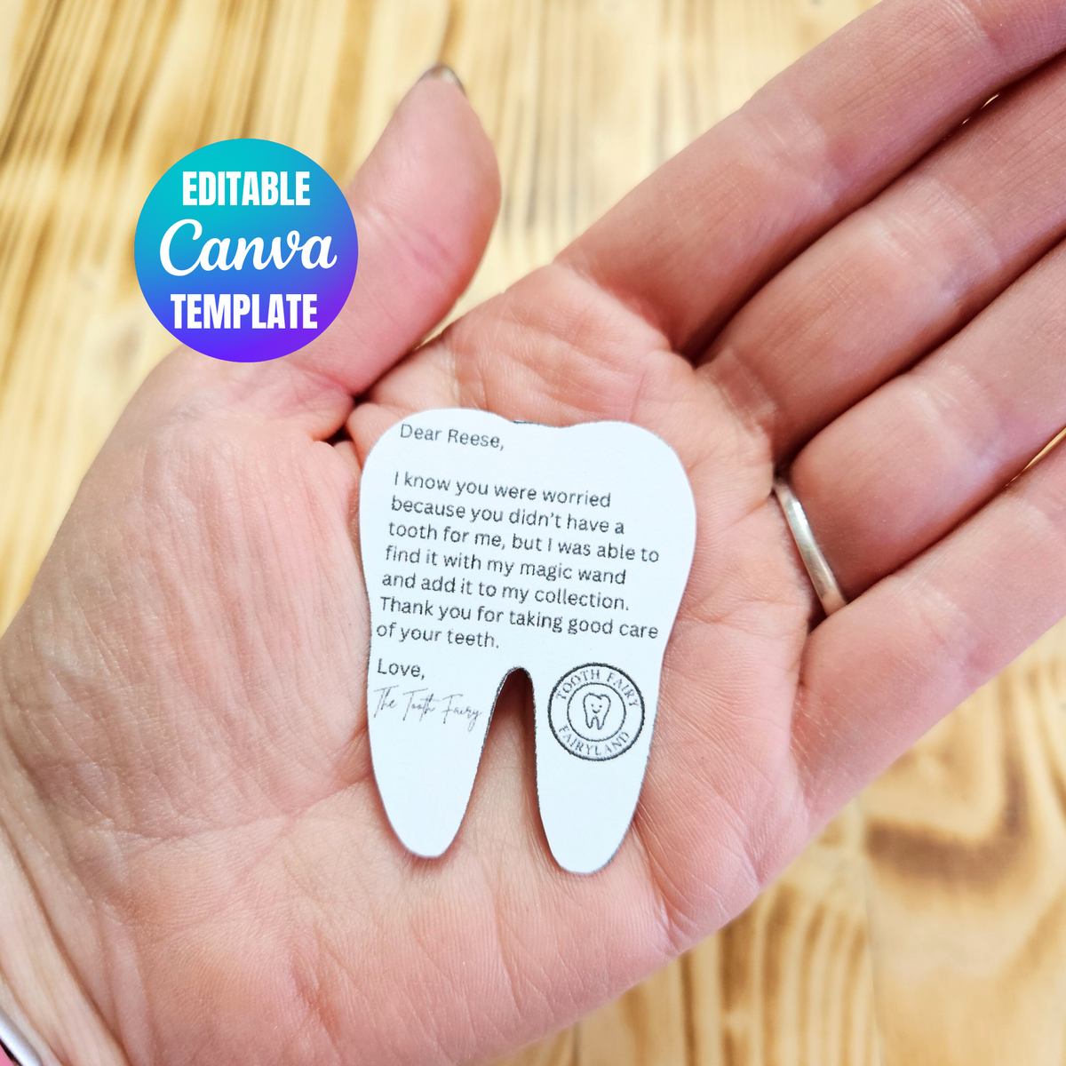 Tooth Card Editable Missing Tooth Fairy Letter For Swallowed Tooth Canva Template ...