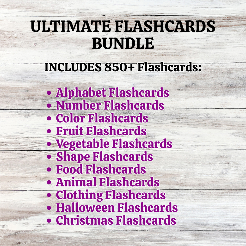Including Flash Card The Ultimate Learning Flashcards Bundle (850+ Printable Flash Cards Fo ...