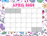 April 2026 calendar to print, cute printable 2026 monthly calendar