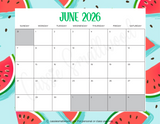 June 2026 calendar to print, cute printable 2026 monthly calendar