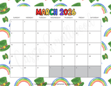 March 2026 calendar to print, cute printable 2026 monthly calendar