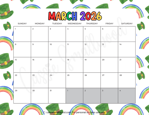 Cute Printable 2026 Monthly Calendar With Holidays Without Cassie cute-printable-2026-monthly-calendar-with-holidays-without-cassie