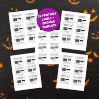 Halloween meat labels printable bundle and editable Canva template