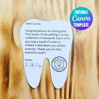 First tooth fairy letter personalized template