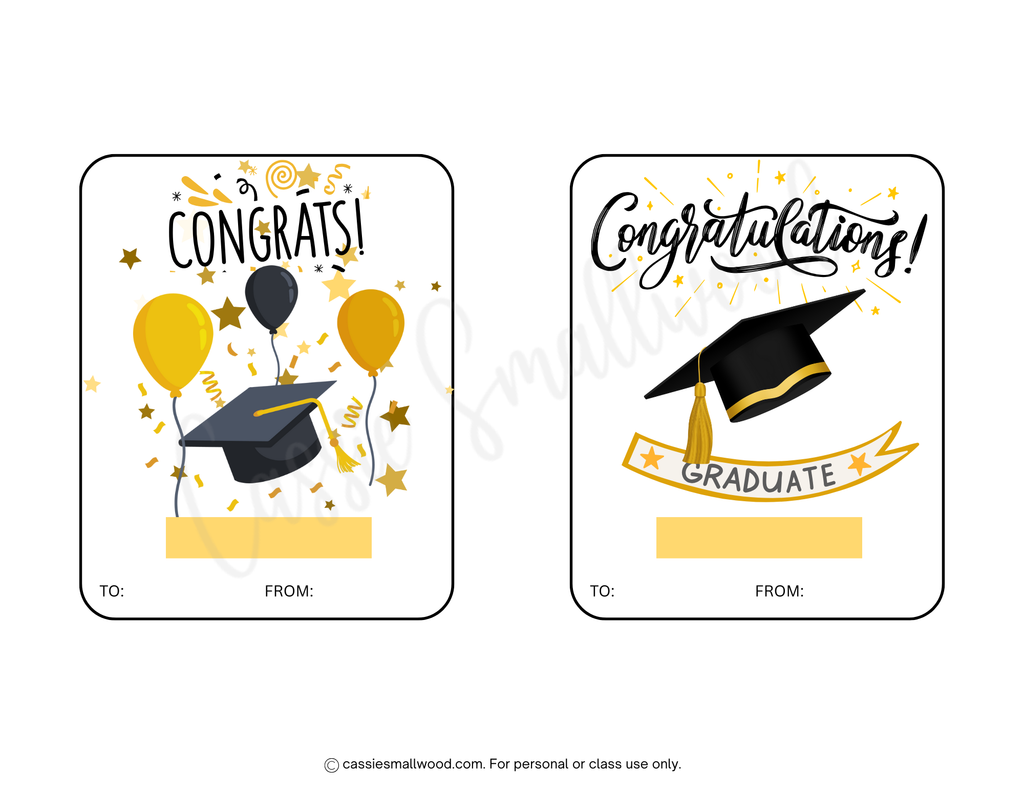 Basic Grad Card Printable Graduation Cards (20 Pages) – Cassie Smallwood