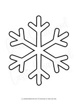 Black snowflake outline on a white background