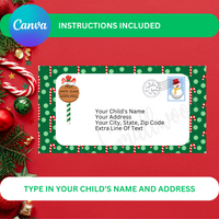 editable Santa letter envelope printable personalized letter from Santa Claus envelope customized Santa envelope for kids