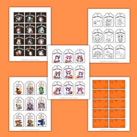 Cute Halloween goodie bag tags printable pdf, Halloween treat bag tags to print