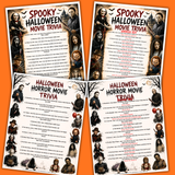 Printable Halloween horror movie trivia pdf, scary movie trivia questions and answers, spooky Halloween trivia, Halloween quiz questions for teens and adults