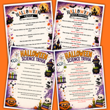 printable Halloween trivia classroom activity sheets, Halloween worksheets for elementary students, easy halloween trivia questions and answers, Halloween quiz for kids