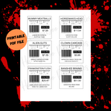 Halloween fake meat stickers printable